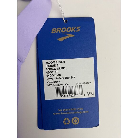Brooks 36DD/E Run Drive Interlace Violet Dash Sports Bra Compression Woven - Picture 4 of 10
